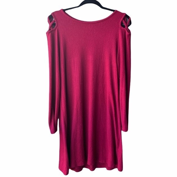 Francesca’s Collections Knit Dress Red Cut Out Shoulder Size M - Picture 1 of 5